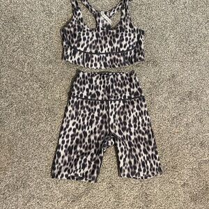 Black and Gray Leopard Print Romper